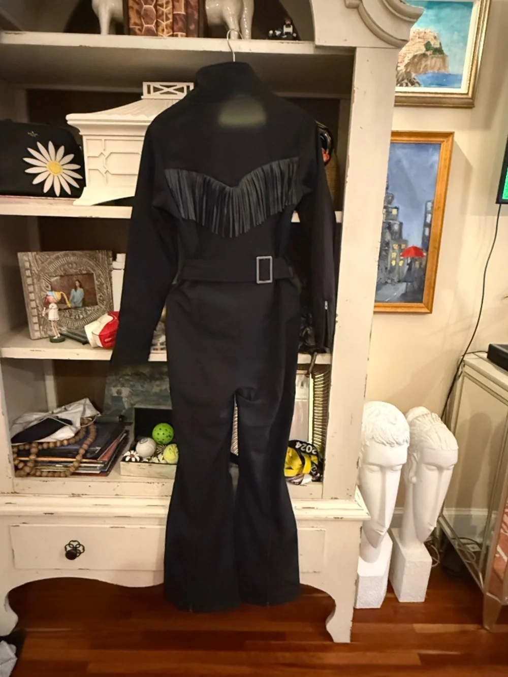We Norwegians size Large L western fringe belted ski suit black nwt - Picture 8 of 10